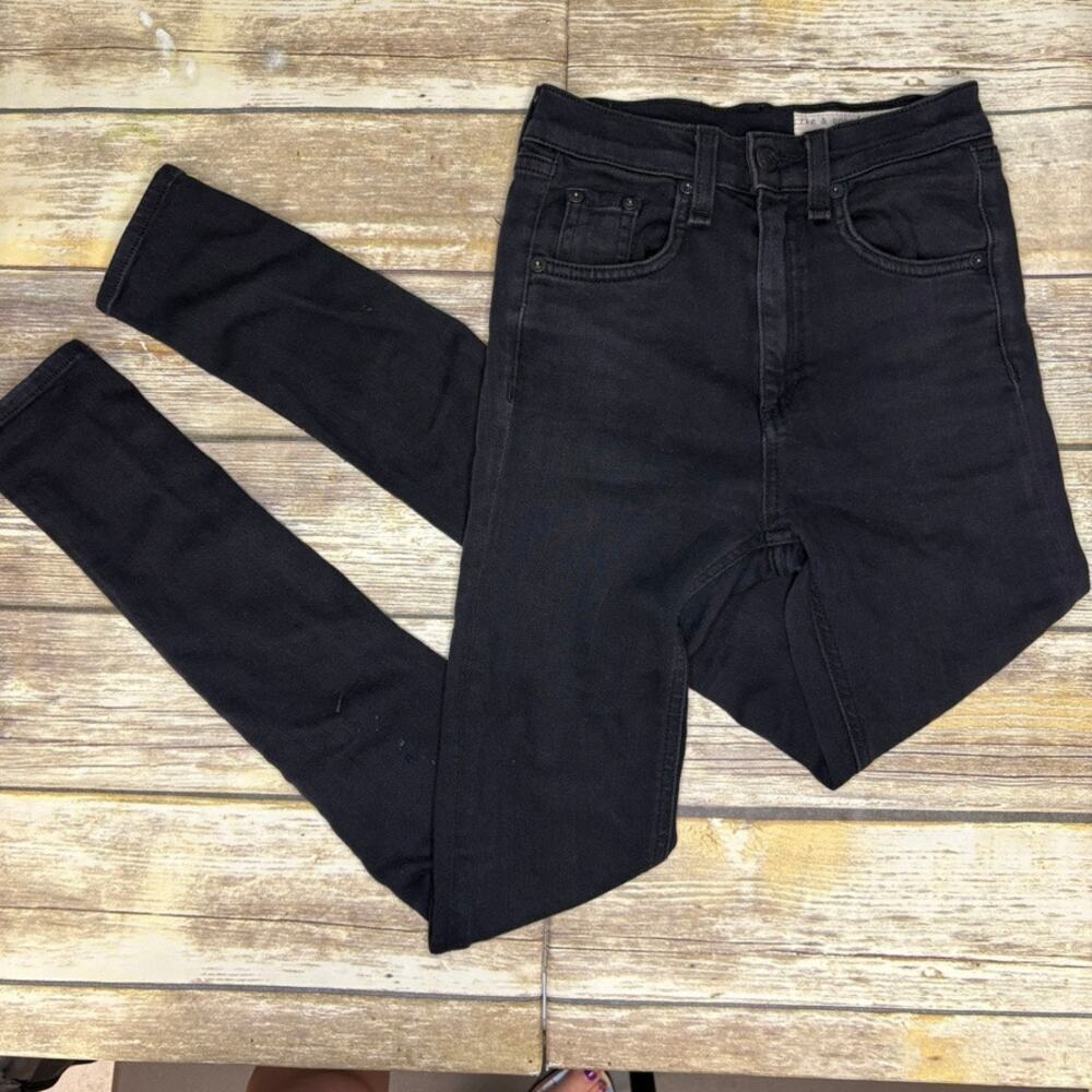 Rag & Bone Punk Rock‎ Black High Rise Justine Skinny Jeans Womens Sz 24 FLAWED